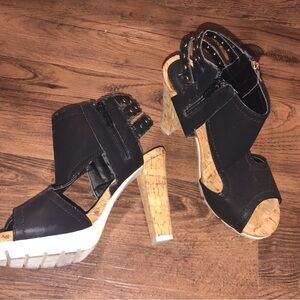 Black Strappy Heeled Sandals